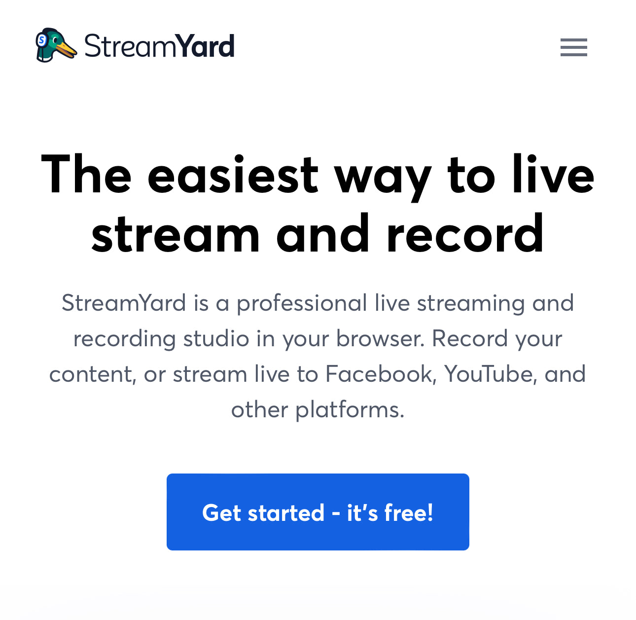 Streamyard Color Streamyard – The Simple Idea